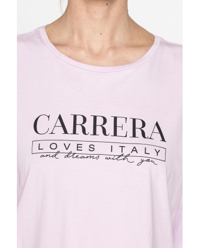 T-SHIRT CORTA GIROCOLLO CON GRAFICA A PETTO