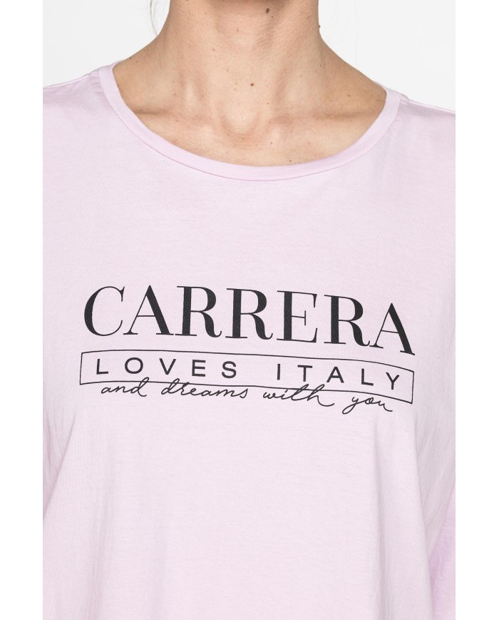 T-SHIRT CORTA GIROCOLLO CON GRAFICA A PETTO