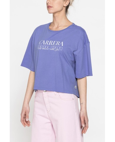 T-SHIRT CORTA GIROCOLLO CON GRAFICA A PETTO