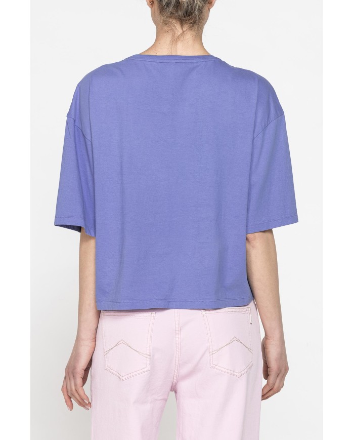 T-SHIRT CORTA GIROCOLLO CON GRAFICA A PETTO