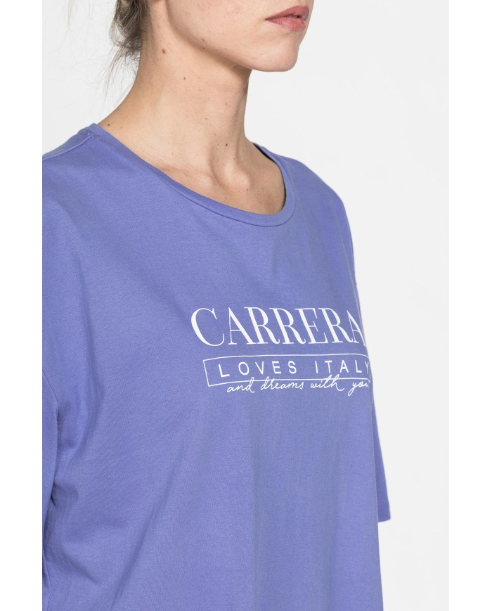 T-SHIRT CORTA GIROCOLLO CON GRAFICA A PETTO