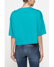 T-SHIRT CORTA GIROCOLLO CON GRAFICA A PETTO