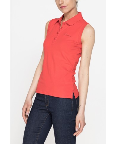 POLO SMANICATA IN PIQUET STRETCH DI COTONE