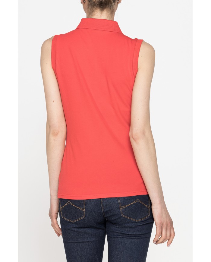 POLO SMANICATA IN PIQUET STRETCH DI COTONE