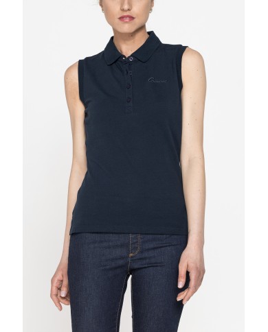 POLO SMANICATA IN PIQUET STRETCH DI COTONE