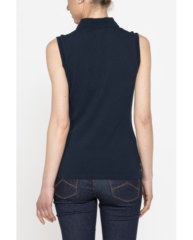 POLO SMANICATA IN PIQUET STRETCH DI COTONE