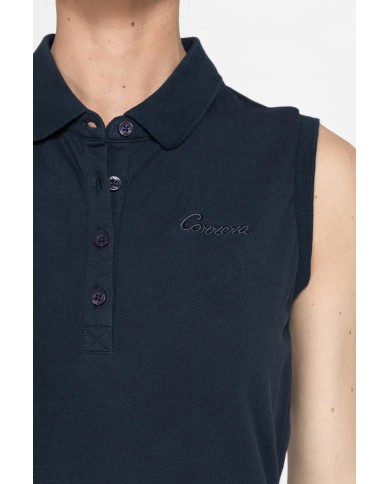 POLO SMANICATA IN PIQUET STRETCH DI COTONE