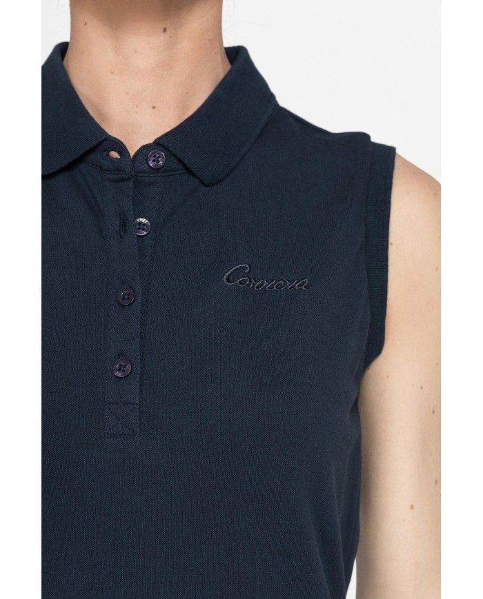 POLO SMANICATA IN PIQUET STRETCH DI COTONE