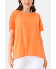 T-SHIRT SCOLLO A BARCHETTA A MANICA CORTA