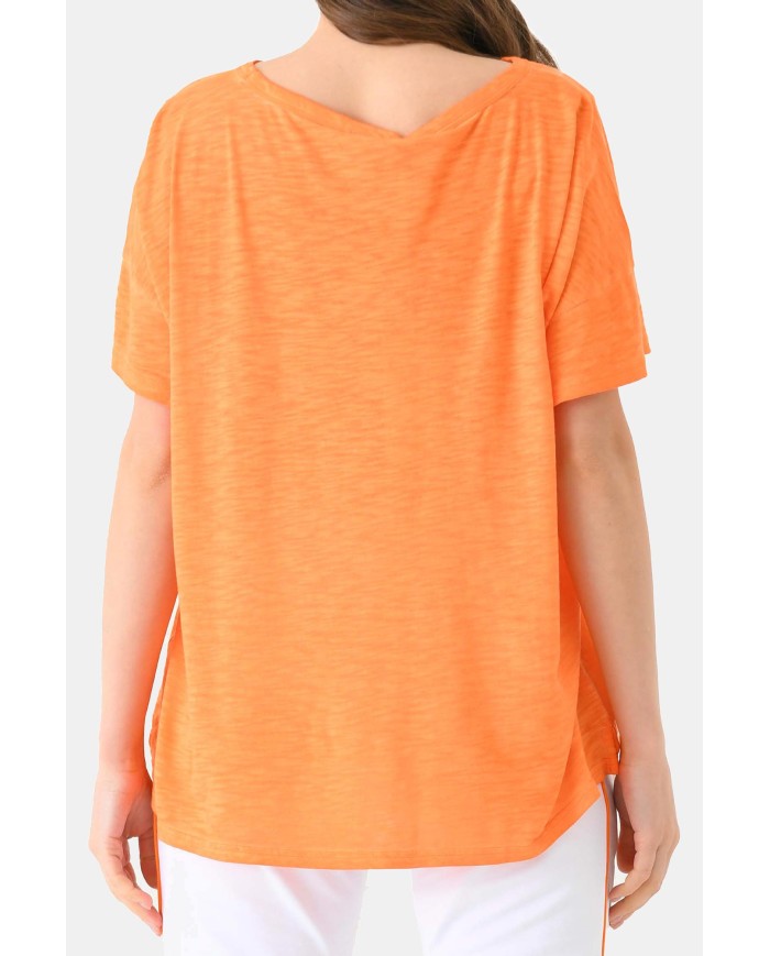 T-SHIRT SCOLLO A BARCHETTA A MANICA CORTA