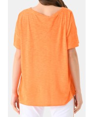 T-SHIRT SCOLLO A BARCHETTA A MANICA CORTA