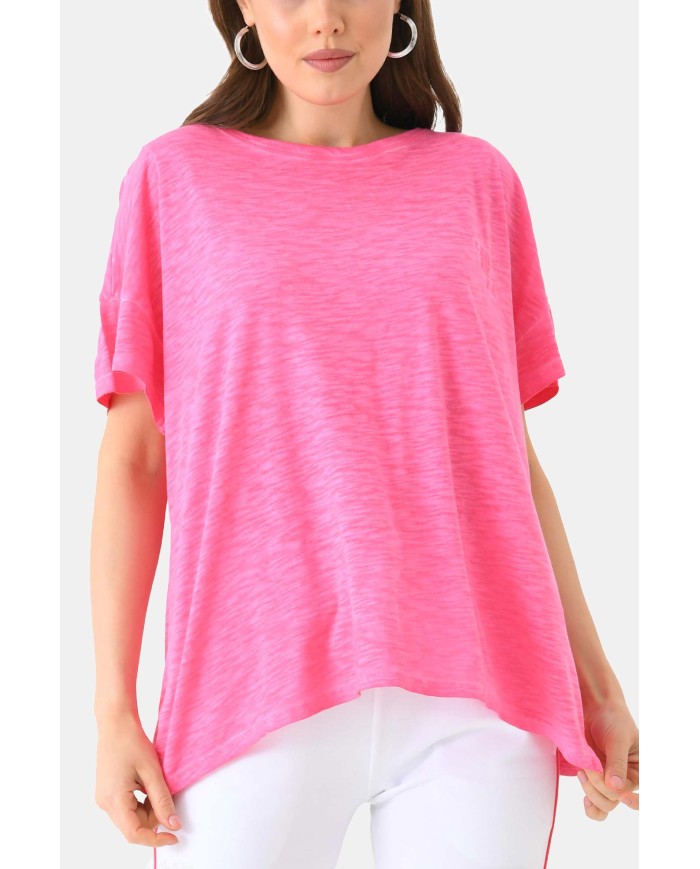 T-SHIRT SCOLLO A BARCHETTA A MANICA CORTA