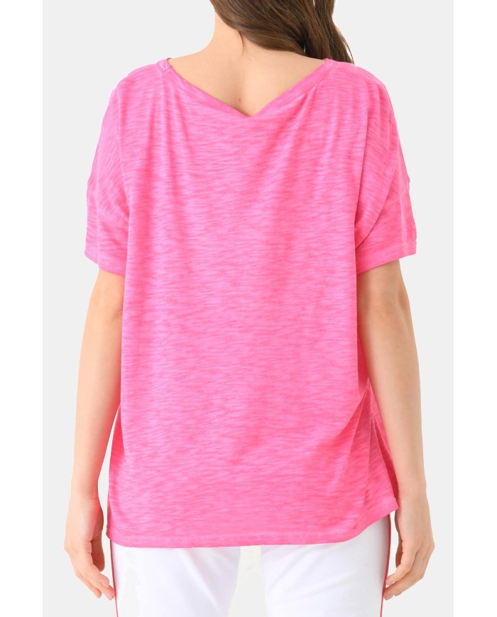 T-SHIRT SCOLLO A BARCHETTA A MANICA CORTA