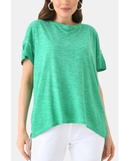 T-SHIRT SCOLLO A BARCHETTA A MANICA CORTA