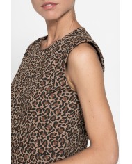 T-SHIRT STAMPATA CON SPALLE IMBOTTITE