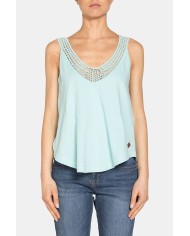 CANOTTA CON PIZZO IN JERSEY 100% COTONE.