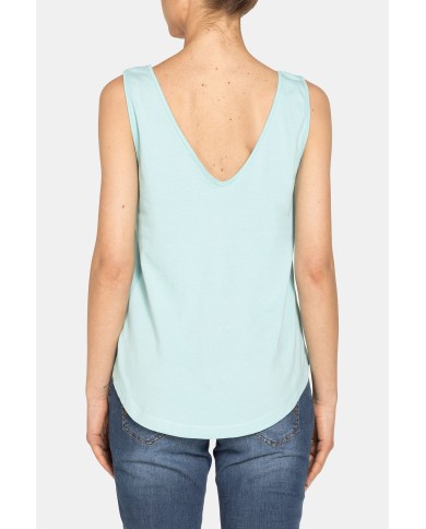 CANOTTA CON PIZZO IN JERSEY 100% COTONE.