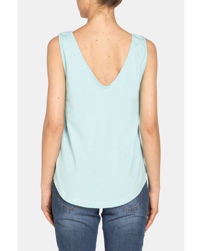 CANOTTA CON PIZZO IN JERSEY 100% COTONE.