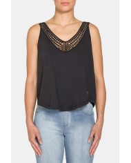 CANOTTA CON PIZZO IN JERSEY 100% COTONE.