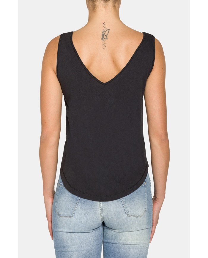 CANOTTA CON PIZZO IN JERSEY 100% COTONE.