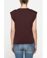 T-SHIRT CON SCOLLO A V IN JERSEY COTONE