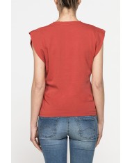 T-SHIRT CON SCOLLO A V IN JERSEY COTONE