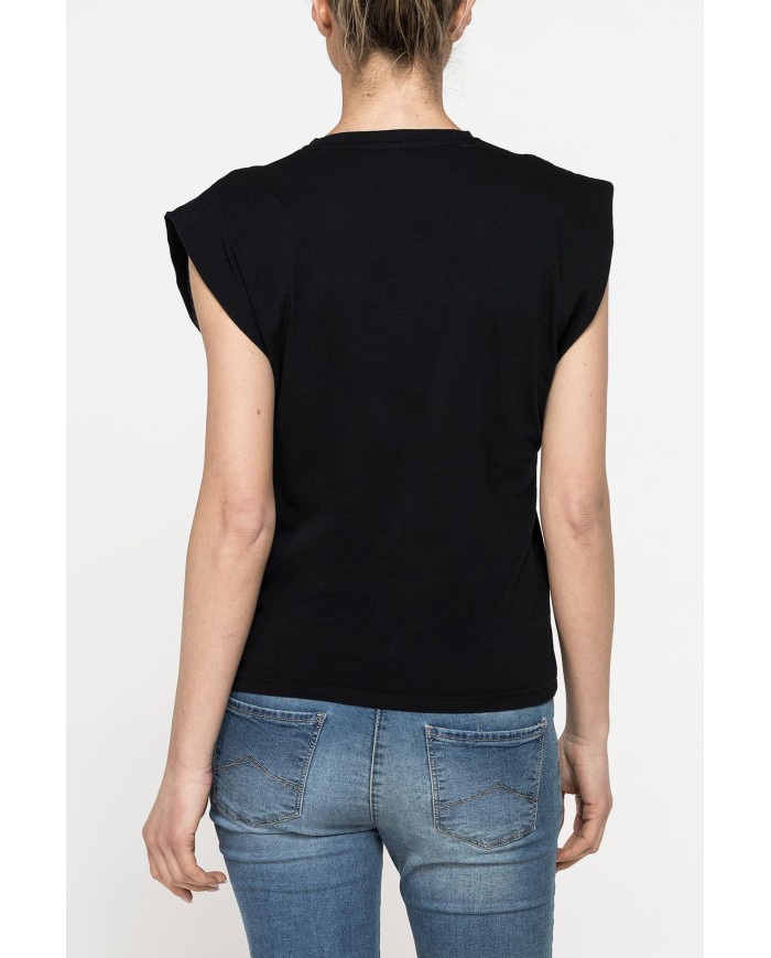 T-SHIRT CON SCOLLO A V IN JERSEY COTONE