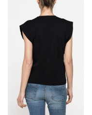 T-SHIRT CON SCOLLO A V IN JERSEY COTONE