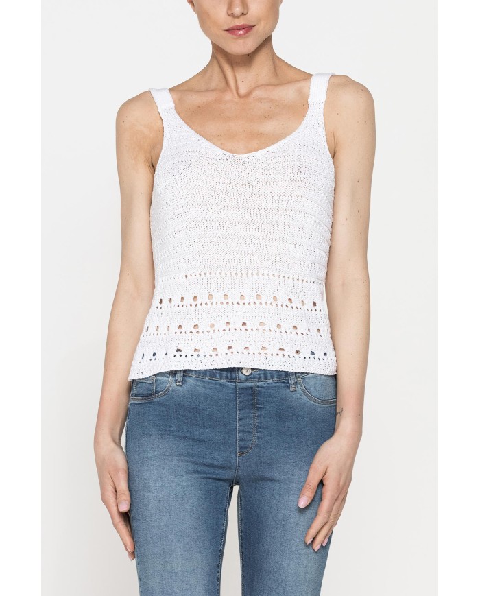 TOP IN MAGLIA OPENWORK CON SPALLINE