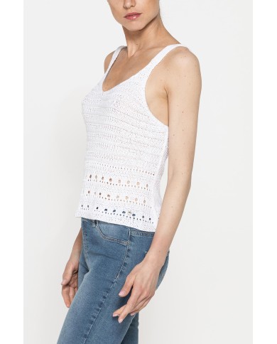 TOP IN MAGLIA OPENWORK CON SPALLINE