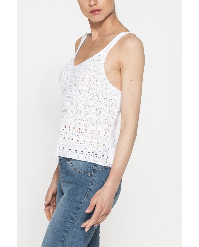 TOP IN MAGLIA OPENWORK CON SPALLINE