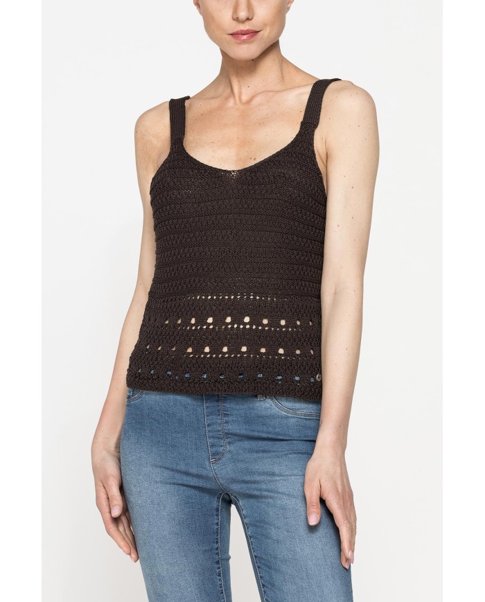 TOP IN MAGLIA OPENWORK CON SPALLINE