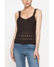 TOP IN MAGLIA OPENWORK CON SPALLINE