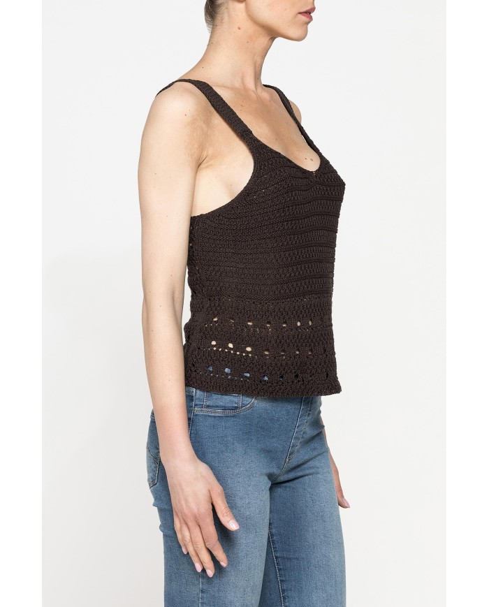 TOP IN MAGLIA OPENWORK CON SPALLINE