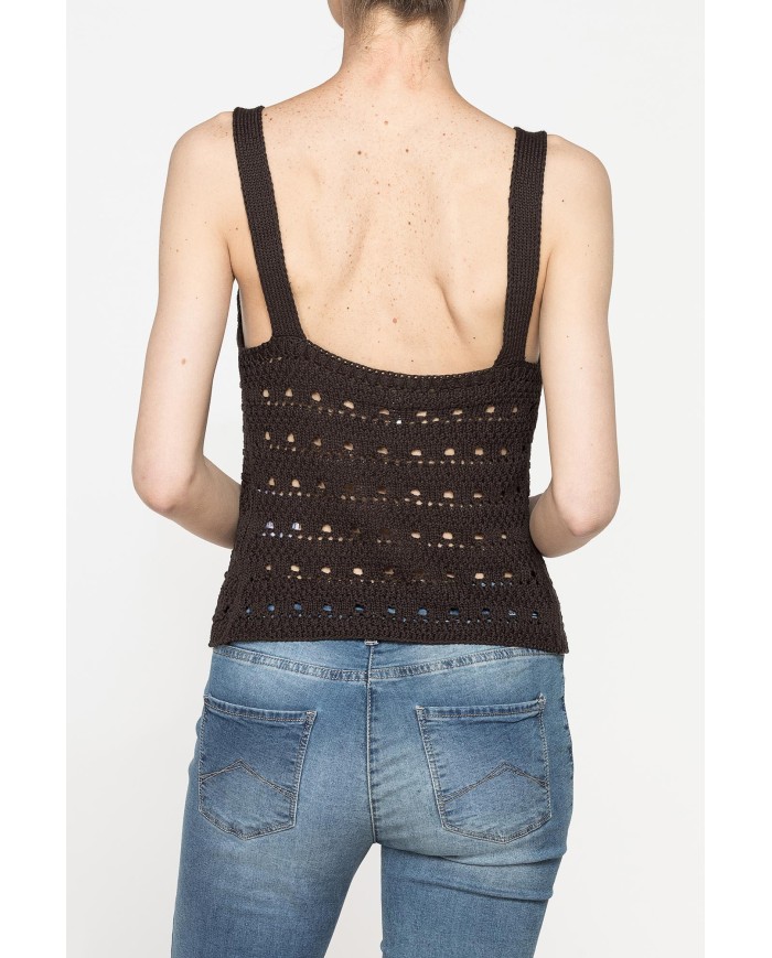 TOP IN MAGLIA OPENWORK CON SPALLINE