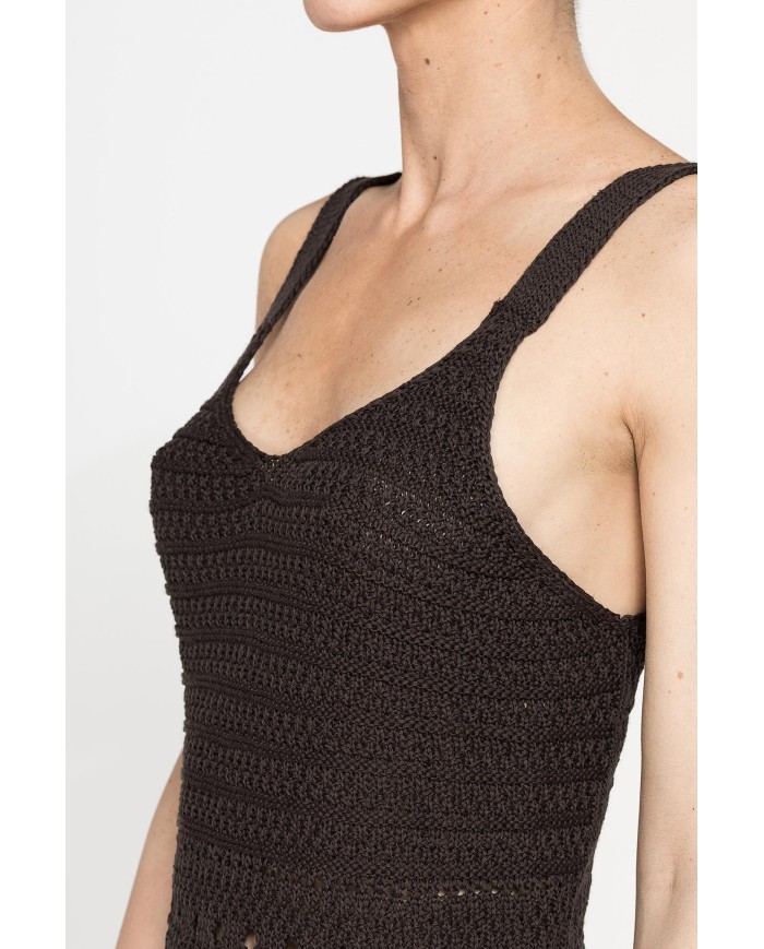 TOP IN MAGLIA OPENWORK CON SPALLINE