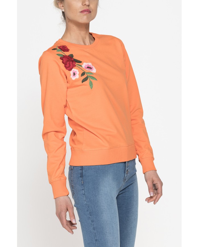 FELPA GIROCOLLO A MANICA LUNGA IN 100% COTONE.