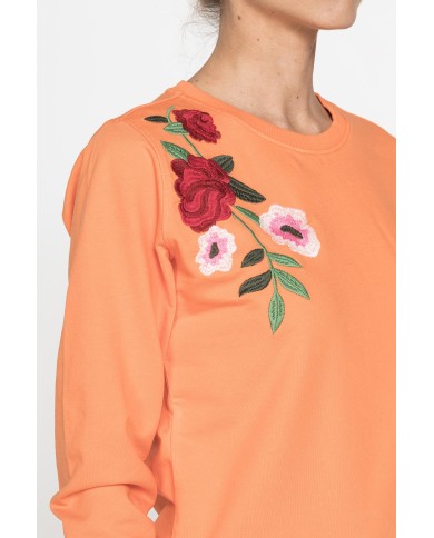 FELPA GIROCOLLO A MANICA LUNGA IN 100% COTONE.