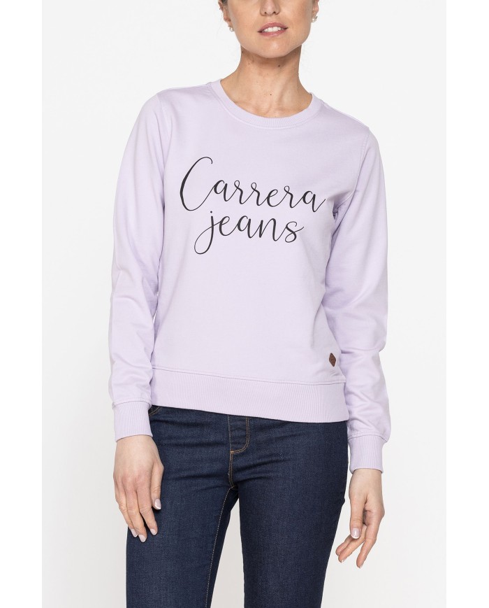 FELPA GIROCOLLO A MANICA LUNGA IN 100% COTONE.