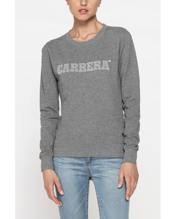 FELPA GIROCOLLO A MANICA LUNGA IN 100% COTONE.