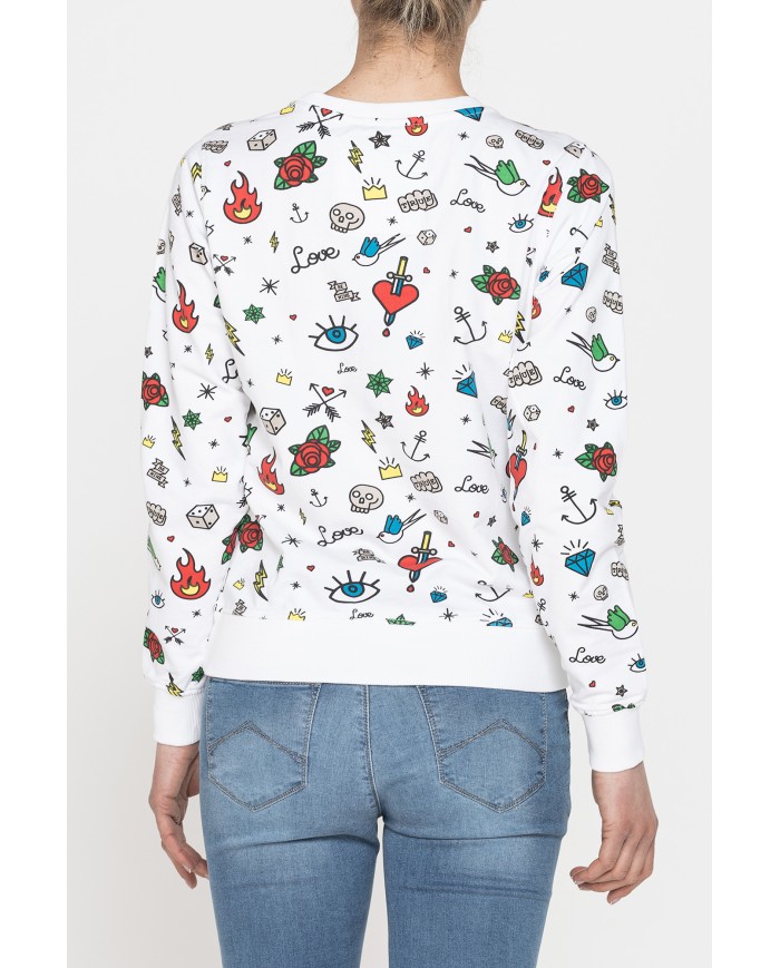 FELPA GIROCOLLO A MANICA LUNGA IN 100% COTONE.