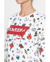 FELPA GIROCOLLO A MANICA LUNGA IN 100% COTONE.