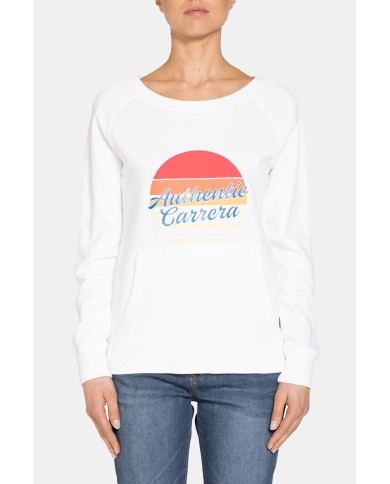 FELPA CON SCOLLO TONDO IN 100% COTONE.