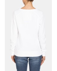 FELPA CON SCOLLO TONDO IN 100% COTONE.