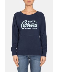 FELPA CON SCOLLO TONDO IN 100% COTONE.