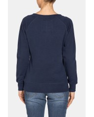 FELPA CON SCOLLO TONDO IN 100% COTONE.