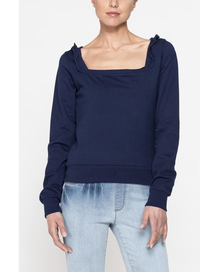 FELPA CON SCOLLO QUADRATO