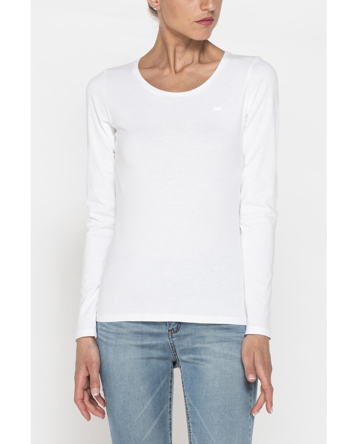 T-SHIRT GIROCOLLO MANICA LUNGA IN COTONE