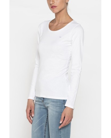 T-SHIRT GIROCOLLO MANICA LUNGA IN COTONE