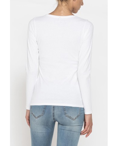 T-SHIRT GIROCOLLO MANICA LUNGA IN COTONE